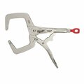 Milwaukee Tool Torque Lock Locking C-Clamp, 4 in Max Opening Size, 4 in D Throat, Alloy Steel Body, Silver Body 48-22-3531